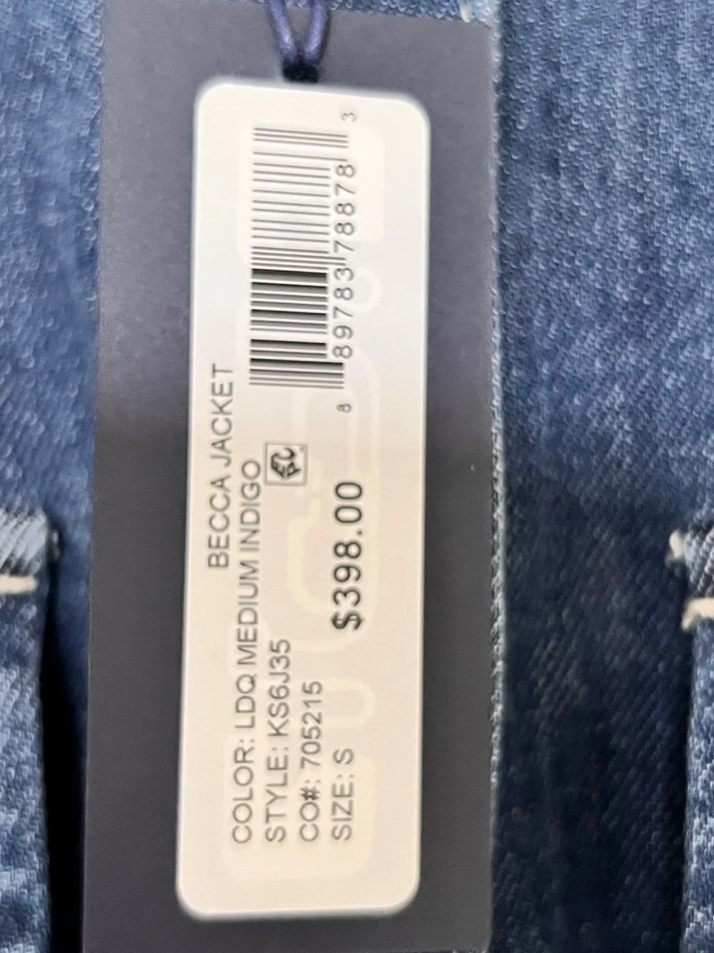 NWT Kobi Halperin Blue Becca Tie-Waist Denim Utility Jacket